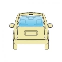 Скло заднє Volkswagen Caddy 2004+